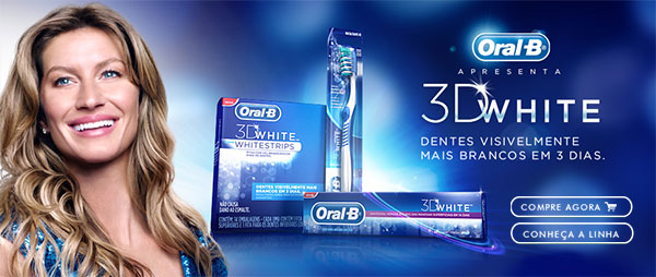 Oral-B apresenta: 3D White - Dentes visivelmente mais brancos em 3 dias. Compre agora - Conheça a linha